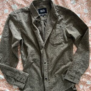 Native Youth Homespun Tweed Overshirt in Brown